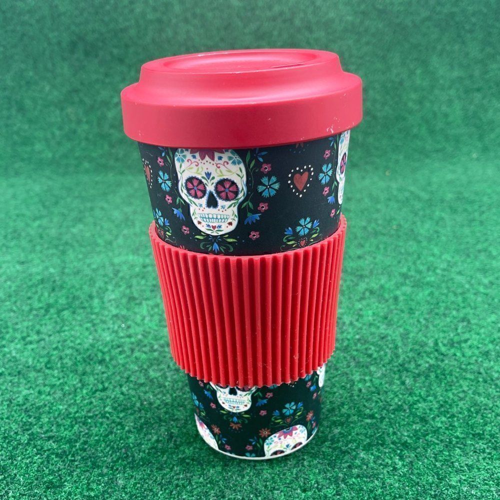 Cambridge Red Black Skull Print Lightweight Reusable Dishwasher Safe Coffee Mug
